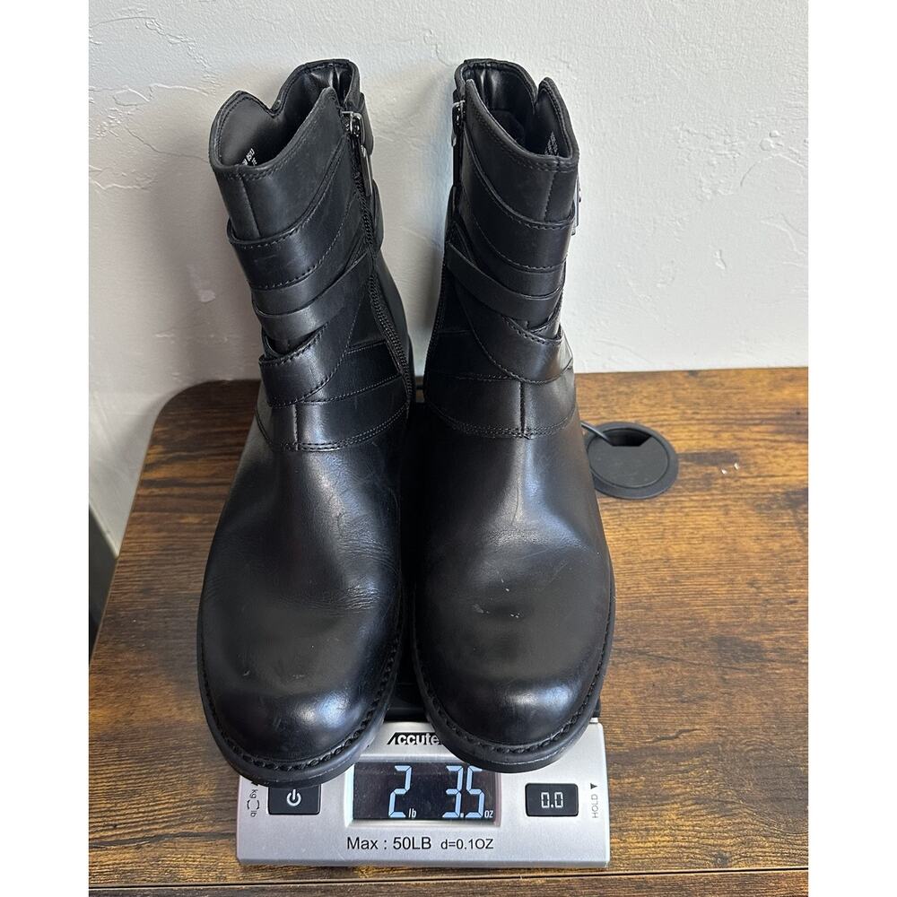 Clarks Women's Orinoco Sash Black Leather Moto Ankle Boots Block Heel Zip Size 8 - Picture 12 of 12
